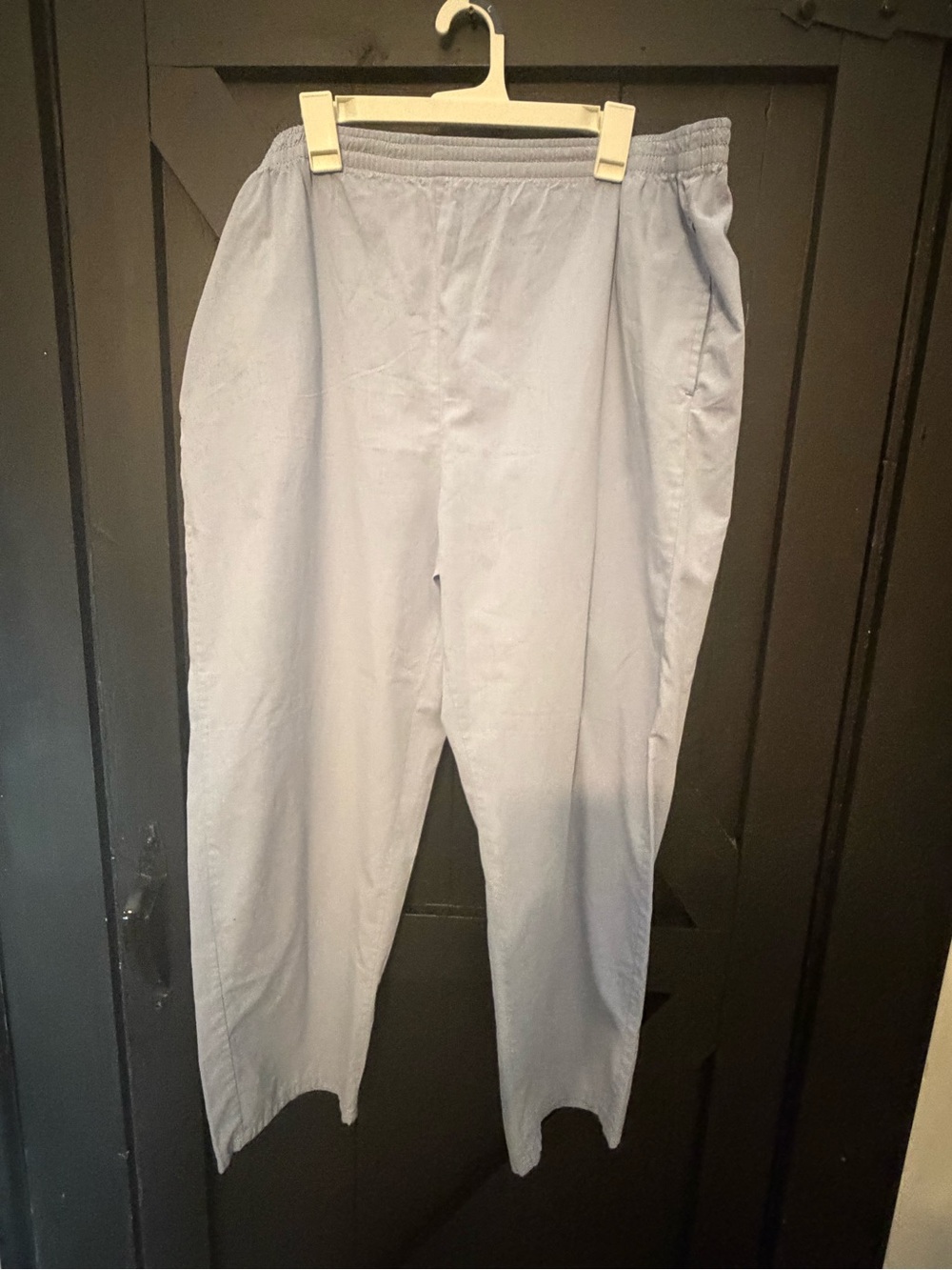 Gray Elastic-Waist Jogger Pants